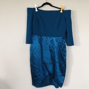 BATEAU-NECK SHEATH DRESS - Blue Topaz